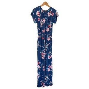NWT Rumi + Ryder Babette Floral Jumpsuit Grils/Teens XL (16-18) Smocked Waist